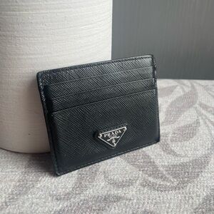 Prada Black Leather Card Holder